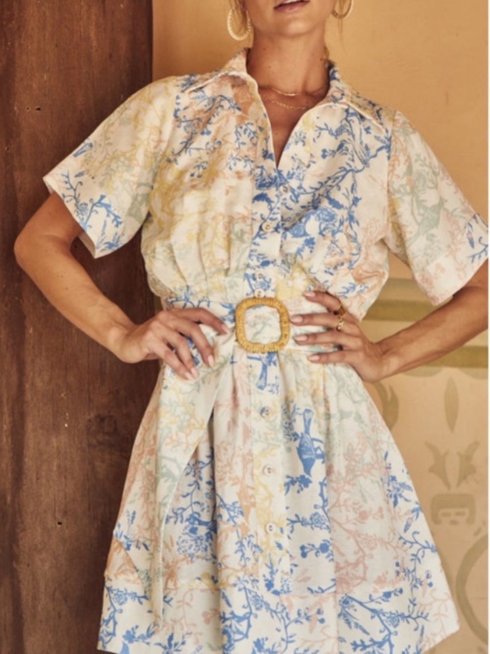 Hunter Bell Liza mini dress belted 2